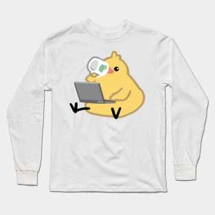 Laptop Coffee Birdblob Long Sleeve T-Shirt